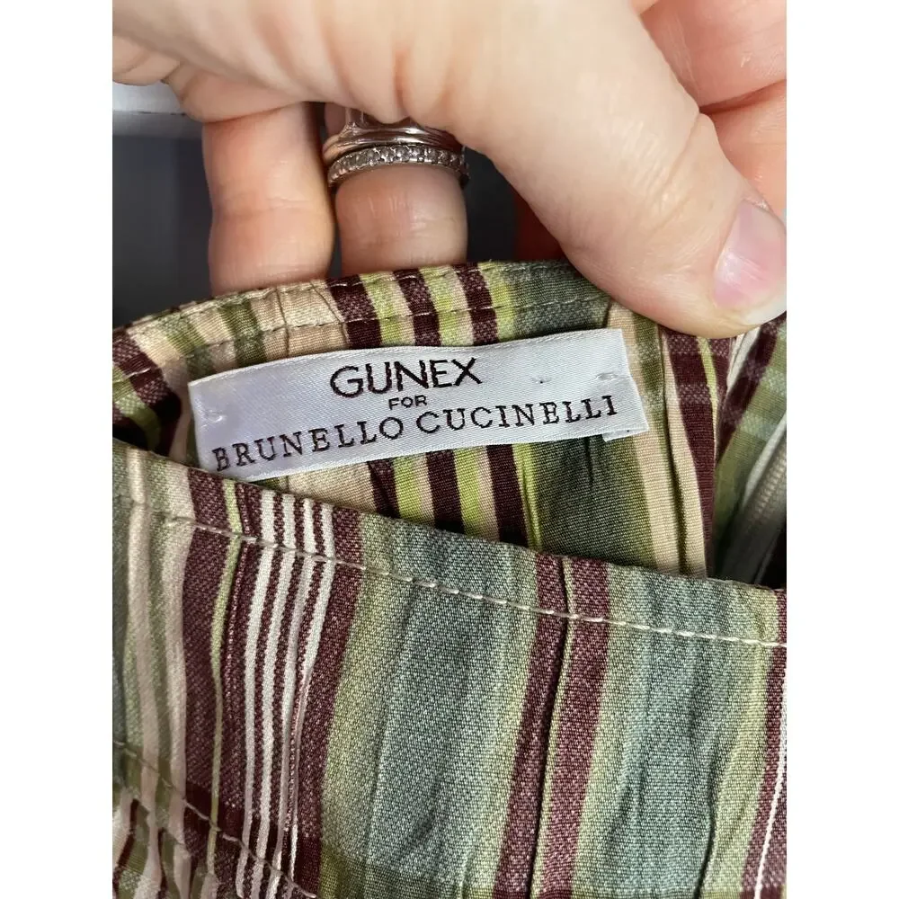 Gunex Brunello Cucinelli Striped Plaid Size 6 Made in Italy Preppy Schoolgirl - Picture 3 of 8